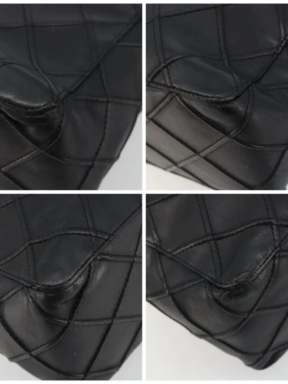 CHANEL Bicolore Shoulder Bag Leather Black Silver CC Auth ka4426
